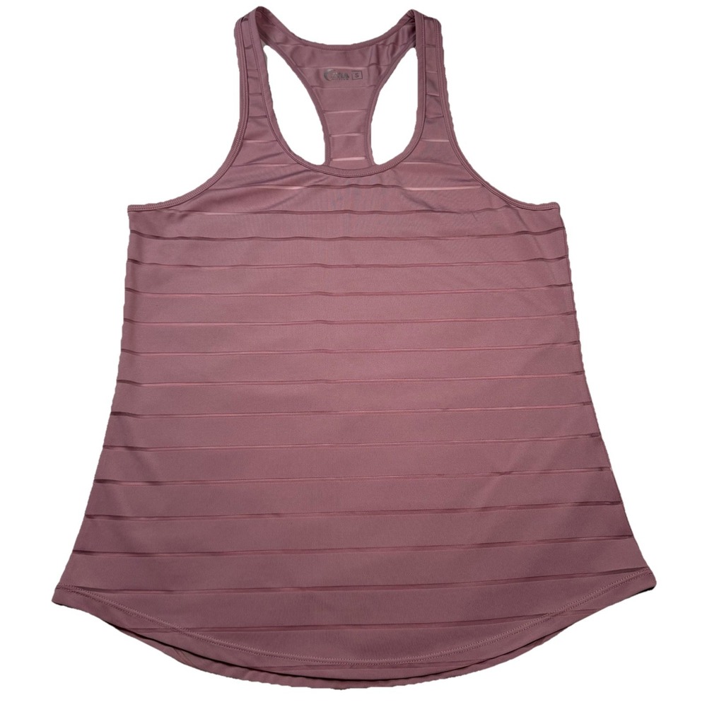 Zyia Active Racerback Tank Small Mauve‎ Pink Striped Mesh Athletic Top